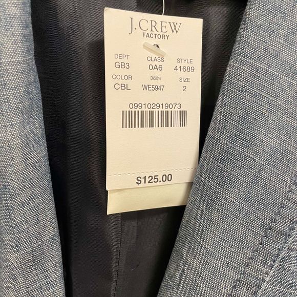 JCREW Keating Boy Blazer Chambray Size 2 - Picture 3 of 11